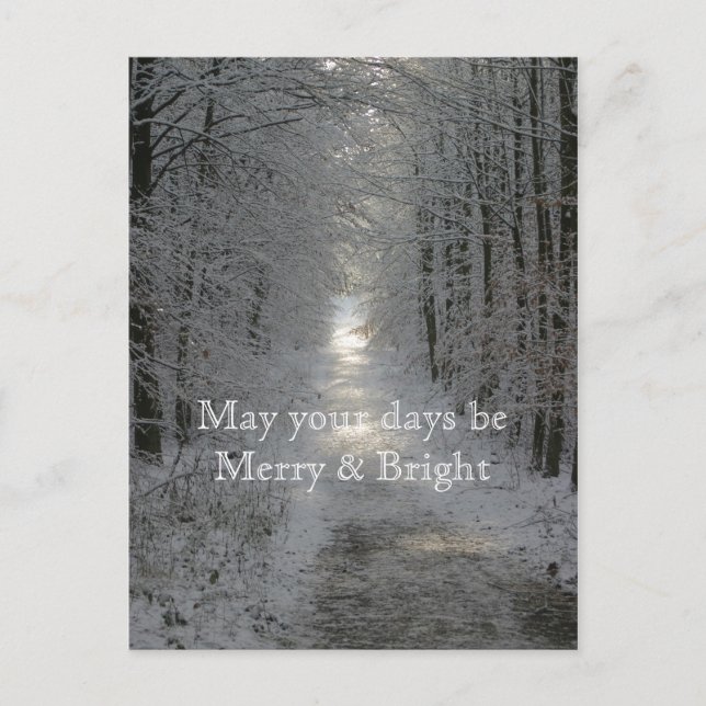 May your days be Merry and Bright Holiday Postcard (Front)