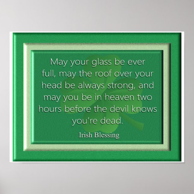 May Your Glass - Irish Blessing - Art Print (Front)
