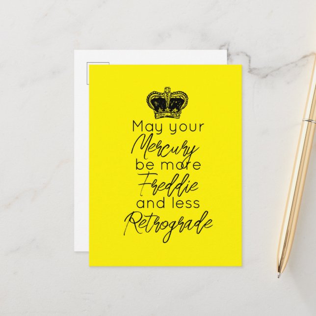 May your Mercury be more Fred & less Retrograde Postcard (Front/Back In Situ)