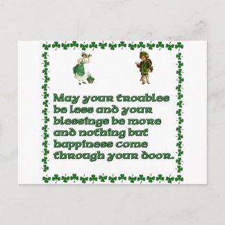 May your troubles be less. postcard