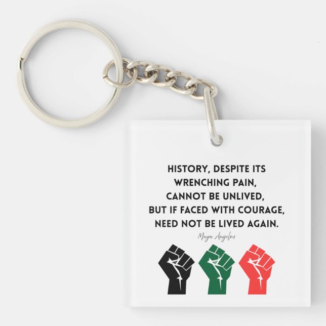 Maya Angelou Quote History Courage Sudan Keychain (Front)
