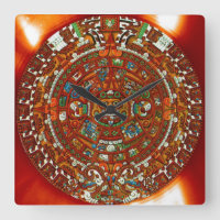Maya Aztec Calendrier Carré Horloge murale