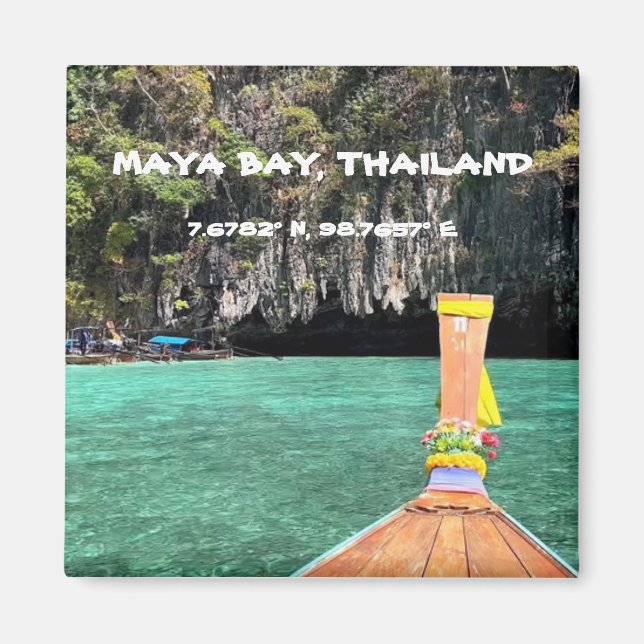 Maya Bay Thailand GPS Magnet (Front)