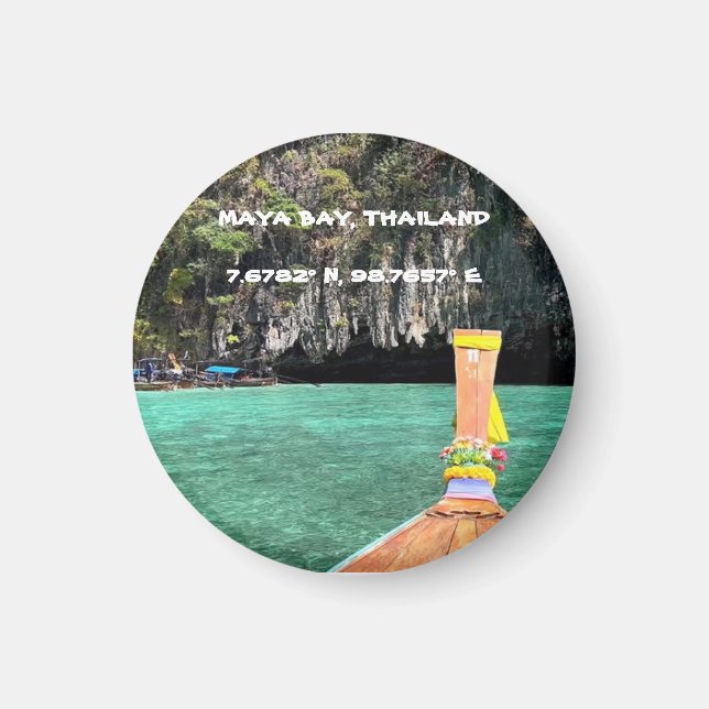 Maya Bay Thailand GPS Magnet (Front)