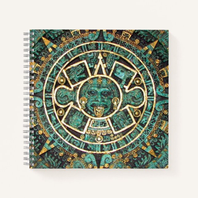 Maya civilization culture technics Aztec calendar Notebook (Front)