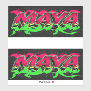 Maya First Name Graffiti Sticker