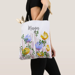Maya Floral Monogram Tote Bag