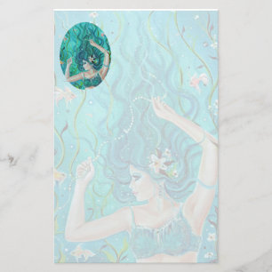Maya Mermaid stationery by Renee L. Lavoie