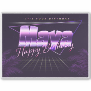 Maya Name First name lila retro Sticker Birthday