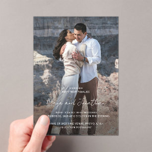 Maya Simple Photo Modern Wedding Acrylic Invitations