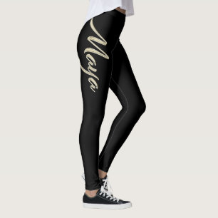 Maya white gold Handwriting Hose Leggings