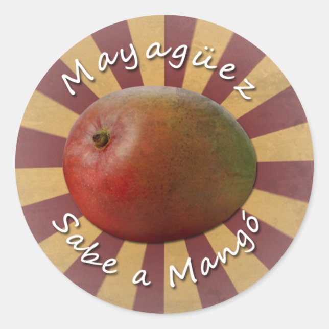 Mayagüez - Sabe a Mango Classic Round Sticker (Front)