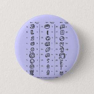 Mayan Alphabet 2 Inch Round Button