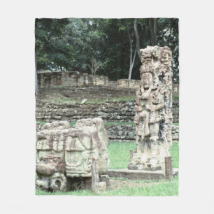 Mayan Ancient Ruins of Copan City Honduras Colour Fleece Blanket