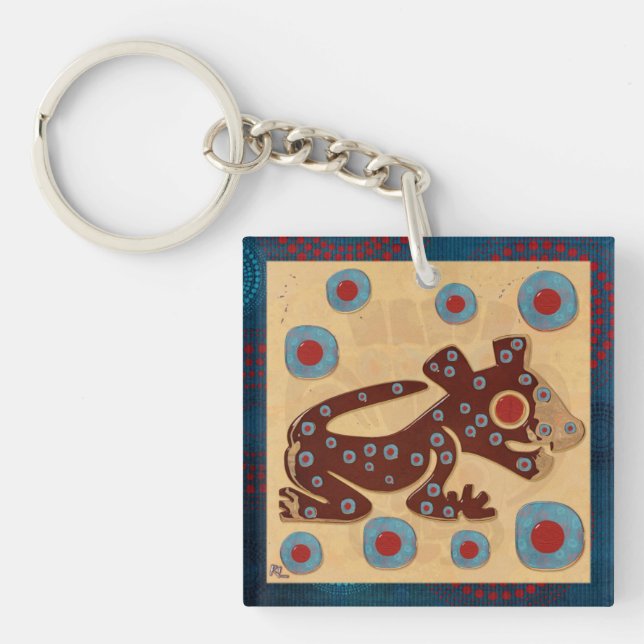 Mayan Baby Jaguar FLARE 2 Sided Keychain (Front)