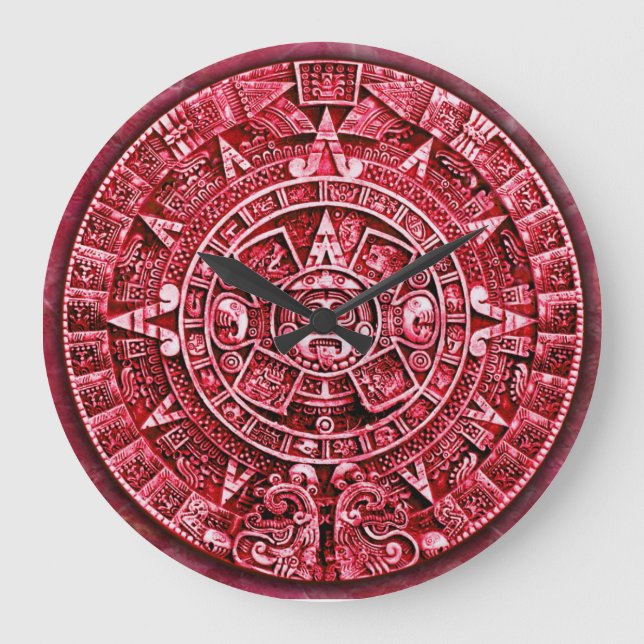 Mayan Calendar (12 Hour Dial) Large Clock (Front)
