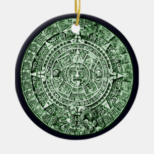 mayan calendar ceramic ornament