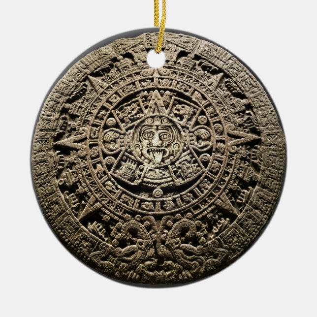Mayan Calendar Ceramic Ornament (Front)