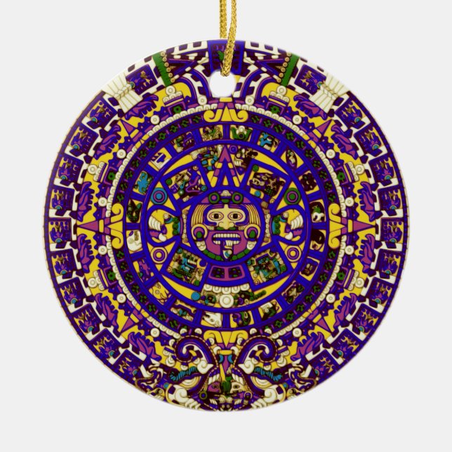 mayan calendar ceramic ornament (Front)