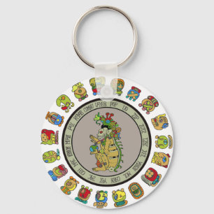 Mayan-calendar Death God Keychain