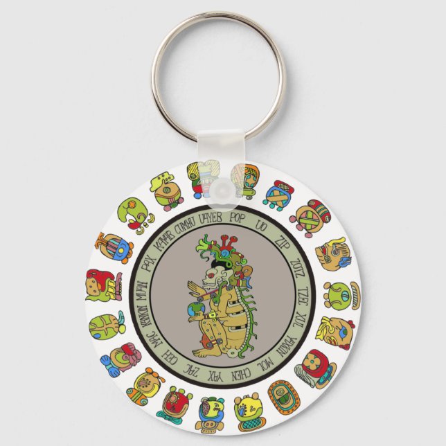 Mayan-calendar Death God Keychain (Front)