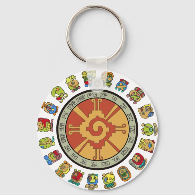 Mayan Calendar Design Keychain (Front)
