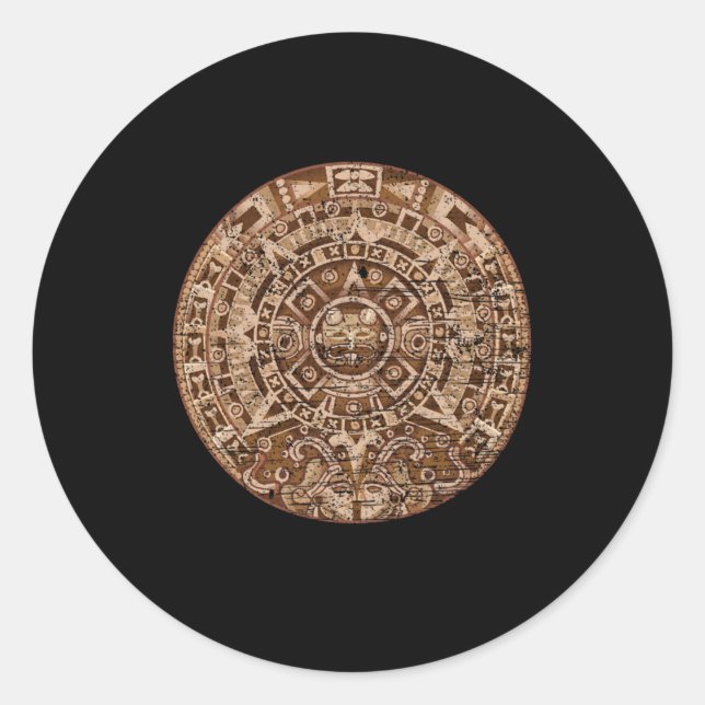 Mayan Calendar Inca Aztec Culture Civilization Gif Classic Round Sticker (Front)