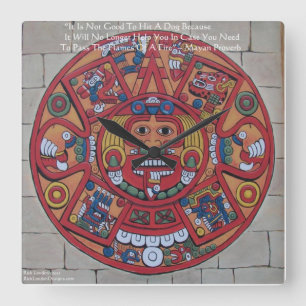 Mayan Calendar & Proverb Wall Clock