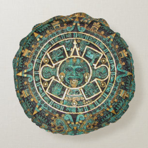 Mayan Calendar Round Pillow