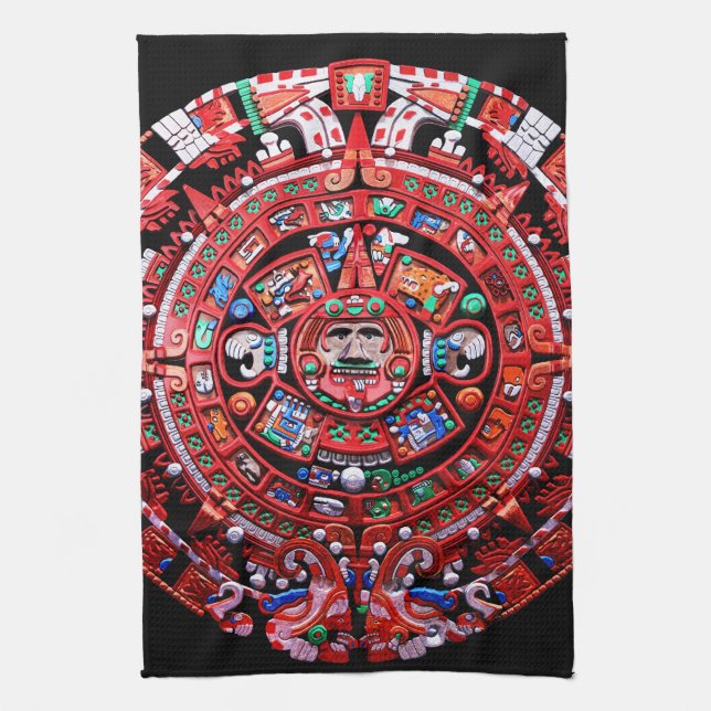 Mayan Calender Kitchen Towel (Vertical)