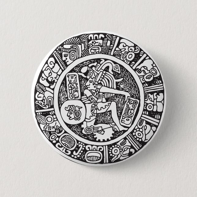 Mayan circle, Mexican hieroglyph(Maya) 2 Inch Round Button (Front)