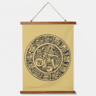 Mayan circle, Mexican hieroglyph (Maya) Hanging Tapestry