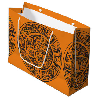 Mayan circle, Mexican hieroglyph (Maya) Large Gift Bag