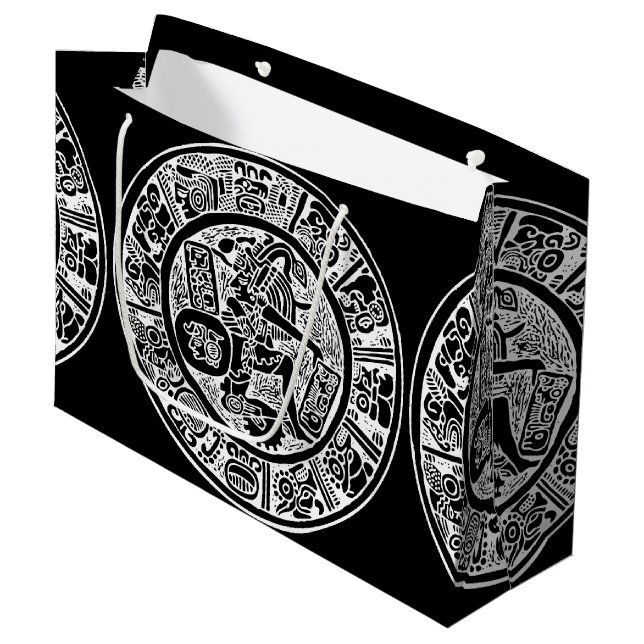Mayan circle, Mexican hieroglyph (Maya)  Large Gift Bag (Front Angled)