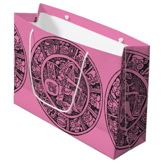 Mayan circle, Mexican hieroglyph (Maya) Large Gift Bag