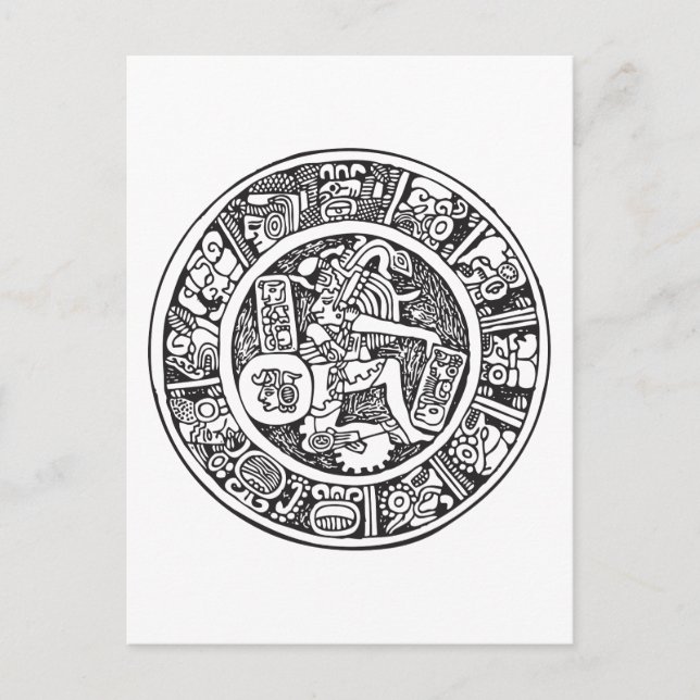 Mayan circle, Mexican hieroglyph(Maya) Postcard (Front)