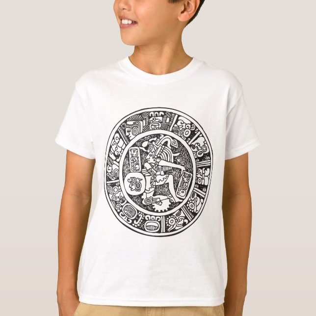 Mayan circle, Mexican hieroglyph(Maya) T-Shirt (Front)