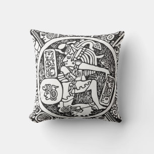 Mayan circle, Mexican hieroglyph(Maya) Throw Pillow
