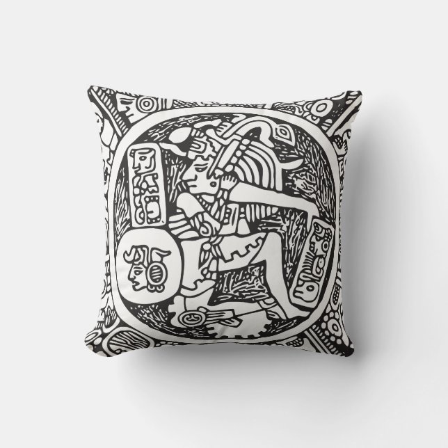 Mayan circle, Mexican hieroglyph(Maya) Throw Pillow (Front)