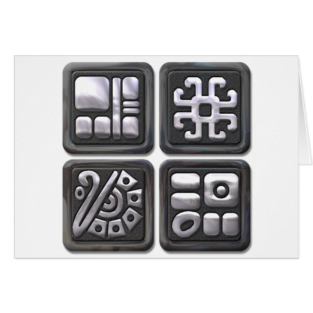 Mayan Glyphs-black and silver (Front Horizontal)