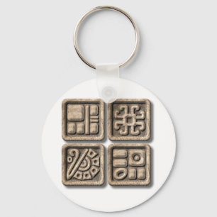 Mayan Glyphs-stone Keychain