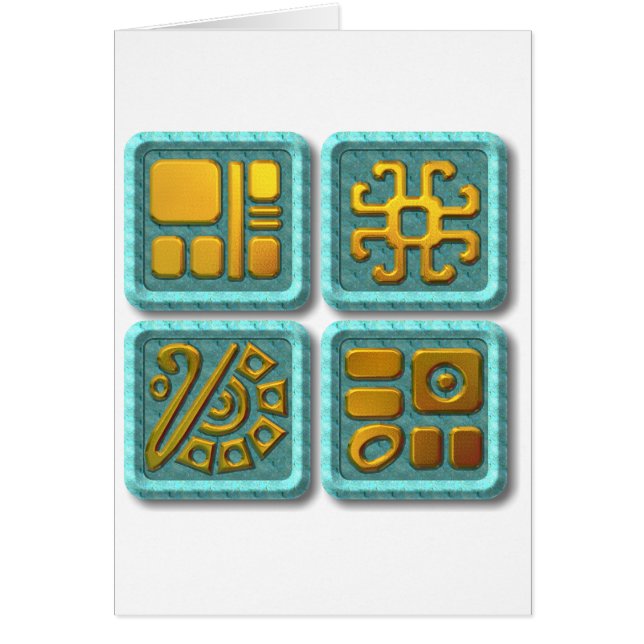 Mayan Glyphs-turquoise (Front)