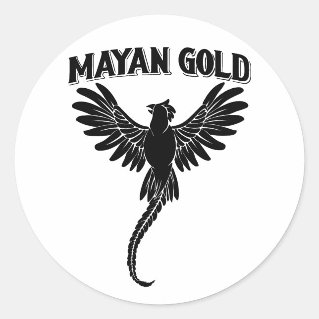 Mayan Gold Quetzal Sticker (Front)