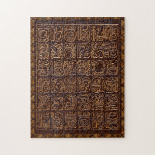Mayan Hieroglyphics Panel Folk Art Jigsaw Puzzle