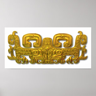 Mayan Jaguar - Gold Poster
