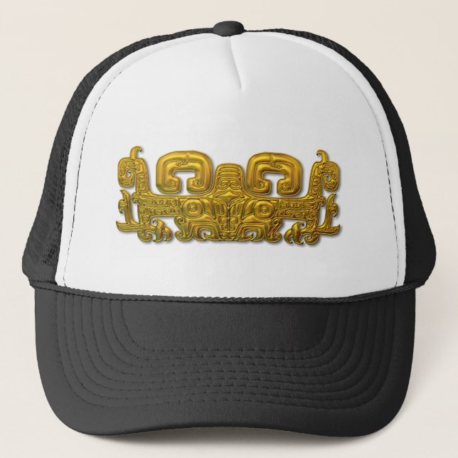 Mayan Jaguar - Gold Trucker Hat (Front)