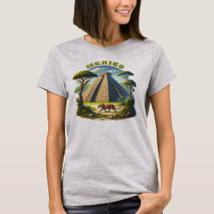 Mayan pyramid and jaguar Mexico T-Shirt