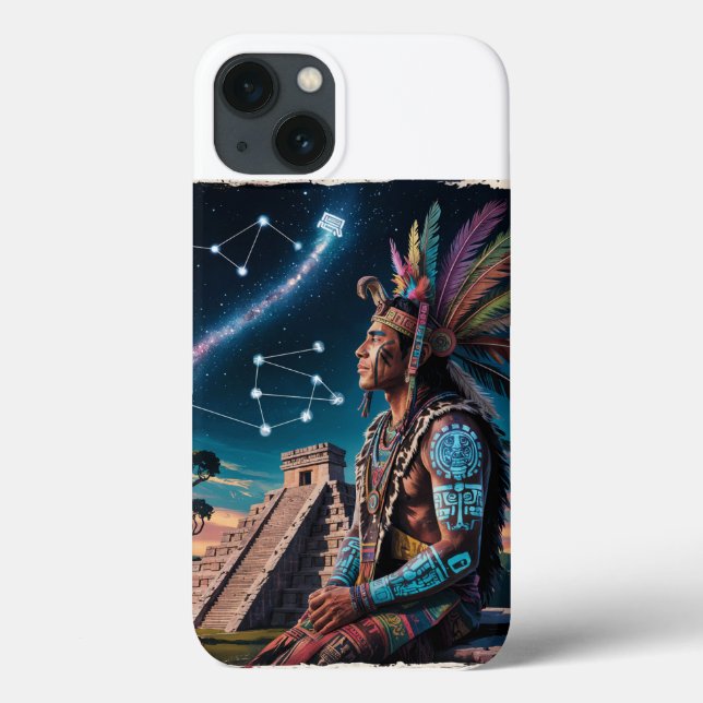 Mayan Shaman Stargazer | Ancient Calendar & Glyphs Case-Mate iPhone Case (Back)