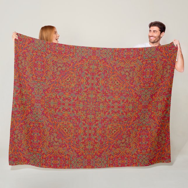 Mayan Sun God Mandala Fleece Blanket (In Situ)
