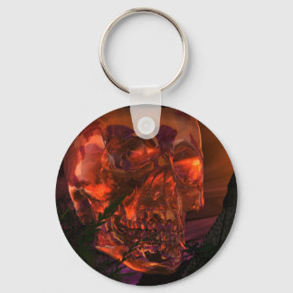 Mayan Temple with Crystal Skull Keychain